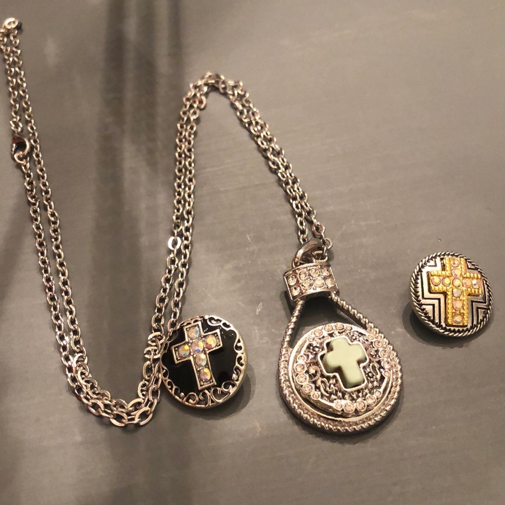 Snapituppittsburgh silver chain w 3 snaps
